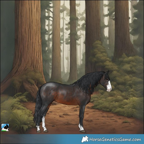 Horse Color:Brown Sabino