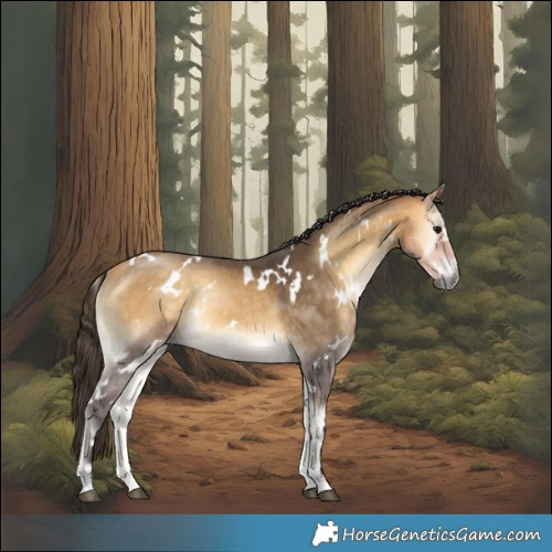 Horse Color:White Spotted Buckskin Onyx Mushroom
