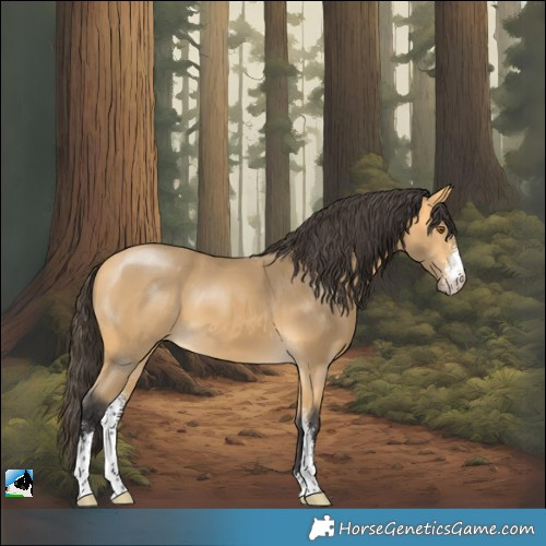 Horse Color:Buckskin Mushroom Sabino