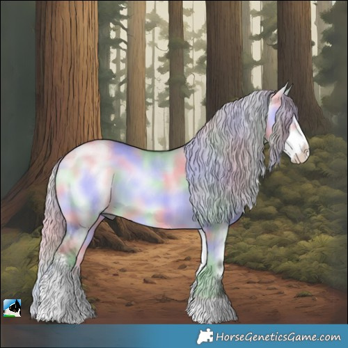 Horse Color:Nacre Silver Buckskin Chinchilla Onyx Sabino 