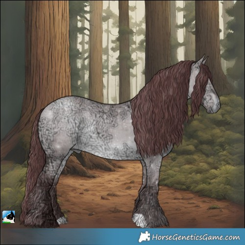 Horse Color:Chocolate Brown Chinchilla Ice Dun Rabicano 