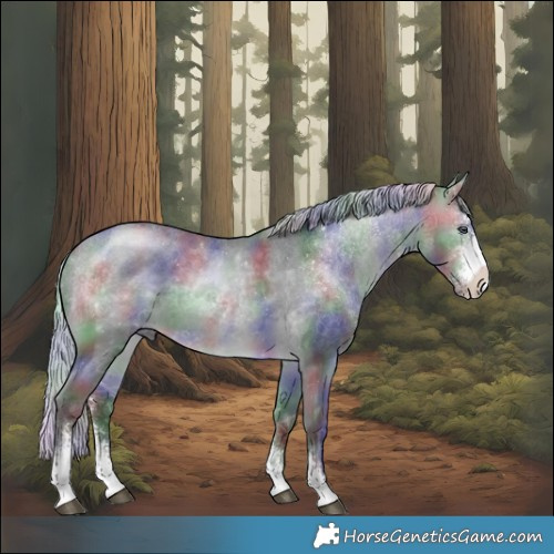 Horse Color:Nacre Silver Brown Chinchilla Sabino 