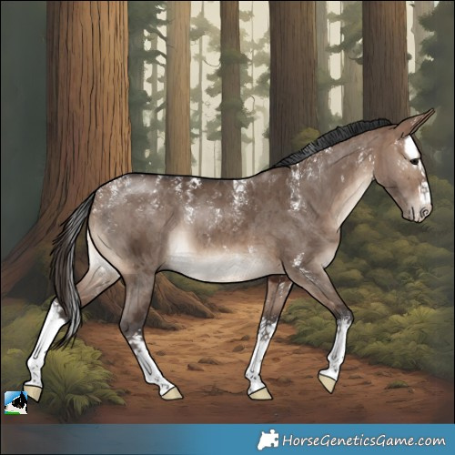 Horse Color:Powder White Brown Dun Sabino Splash Rabicano Brindle