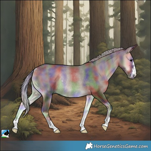 Horse Color:Nacre Silver Blue Onyx Rabicano 