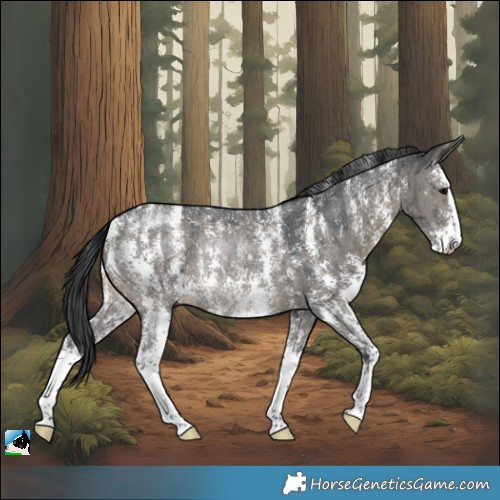 Horse Color:Powder White Grullo Sabino Rabicano Brindle