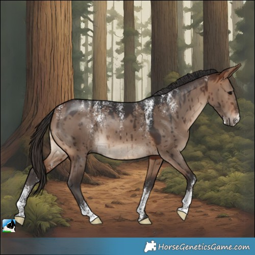Horse Color:Powder White Bay Dun Rabicano Brindle 