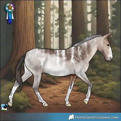 Horse Color:Powder White Bay Dun Rabicano Brindle