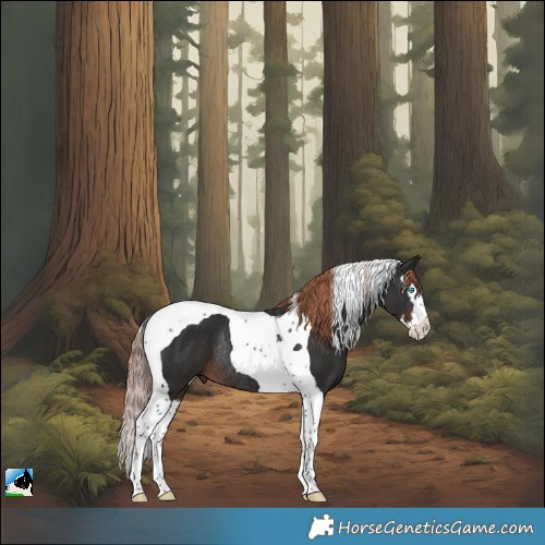 Horse Color:Liver Chestnut Splash Tobiano Rabicano 
