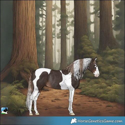 Horse Color:Liver Chestnut Splash Tobiano Rabicano
