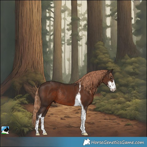 Horse Color:Liver Chestnut Sabino Tobiano Rabicano