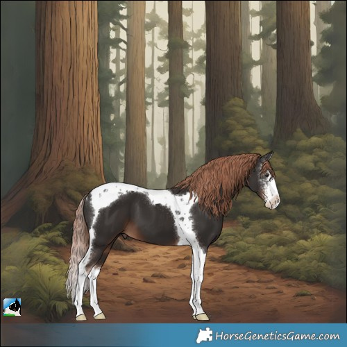 Horse Color:Liver Chestnut Sabino Splash Tobiano 