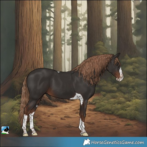 Horse Color:Liver Chestnut Splash Tobiano Rabicano 