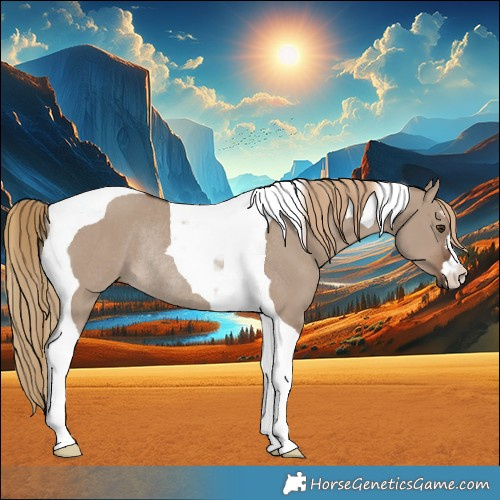 Horse Color:Liver Red Dun Tobiano Rabicano 