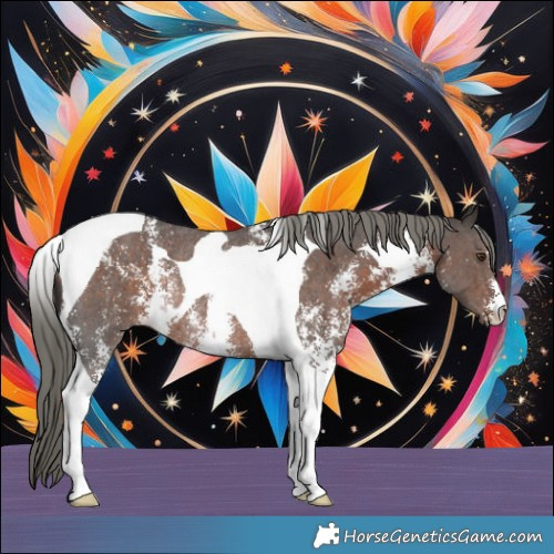 Horse Color:Liver Chestnut Mushroom Sabino Tobiano Rabicano