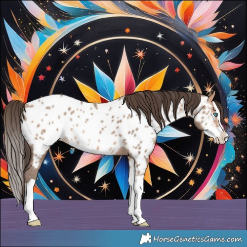 Horse Color:Amber Champagne Splash Near Leopard Rabicano