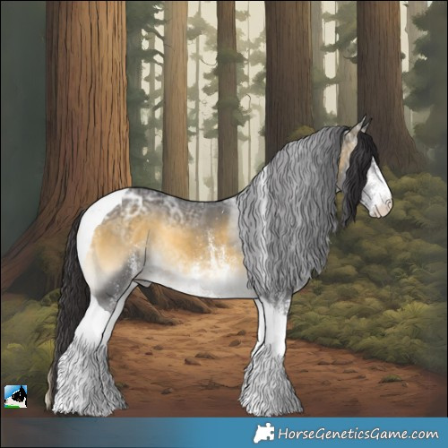Horse Color:White Spotted Buckskin Ice Onyx Tobiano Rabicano