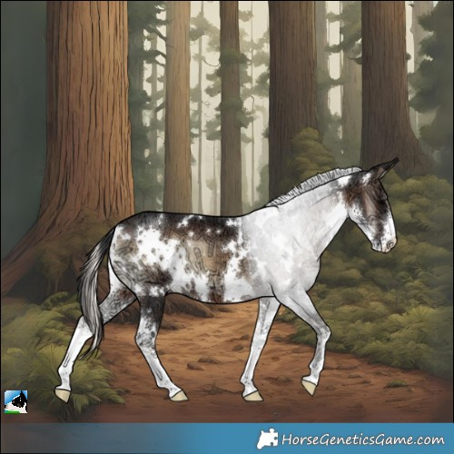 Horse Color:White Spotted Brown Ice Onyx Sabino