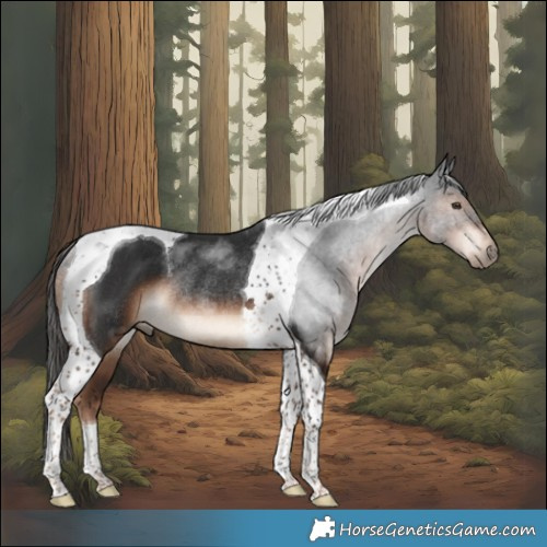 Horse Color:Liver Chestnut Tobiano Rabicano