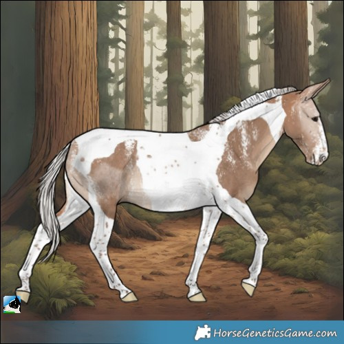 Horse Color:Powder White Silver Bay Dun Tobiano Rabicano