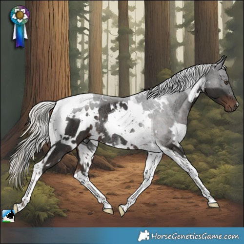 Horse Color:White Spotted Liver Chestnut Mushroom Tobiano Rabicano