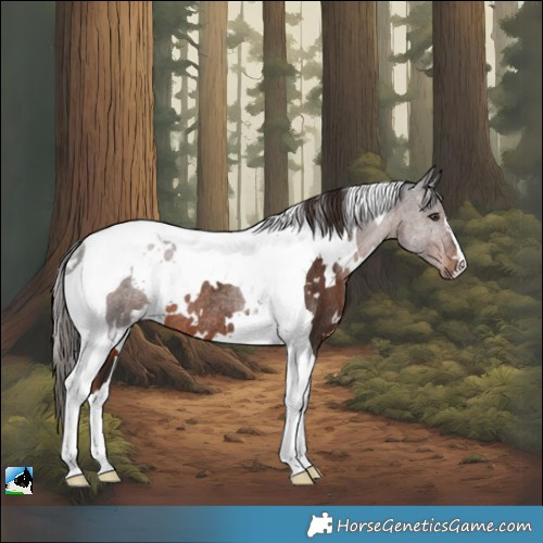 Horse Color:White Spotted Liver Chestnut Tobiano Rabicano