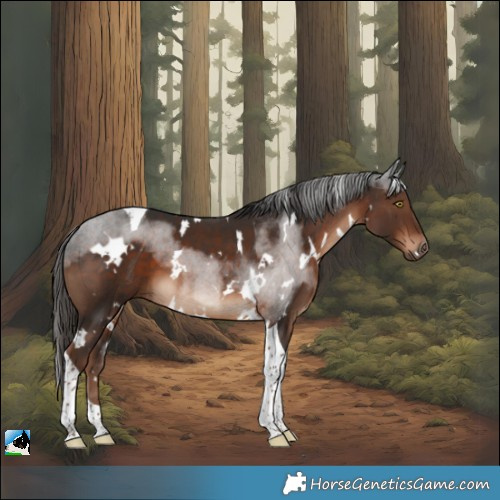 Horse Color:White Spotted Liver Chestnut Tobiano