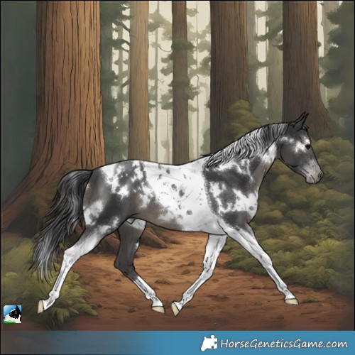 Horse Color:White Spotted Black Mushroom Tobiano