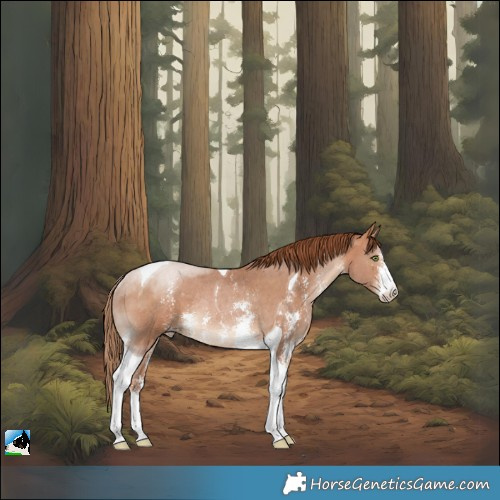 Horse Color:Bay Pearl Sabino Tobiano Rabicano
