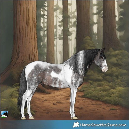 Horse Color:Brown Ice Sabino Tobiano Rabicano