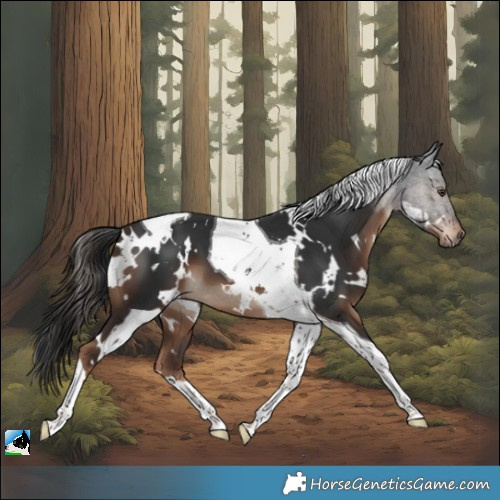 Horse Color:White Spotted Liver Chestnut Tobiano 