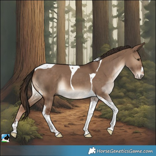 Horse Color:Liver Red Dun Tobiano
