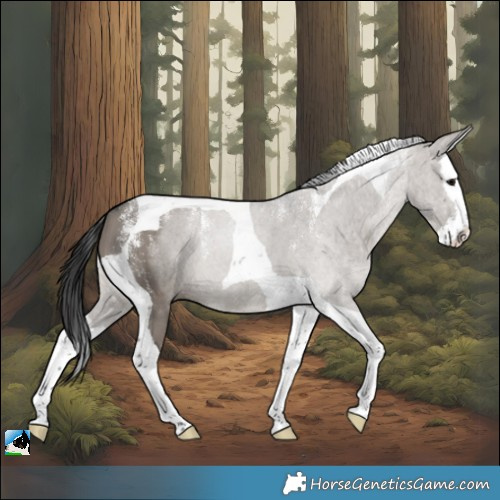 Horse Color:Powder White Grullo Splash Tobiano