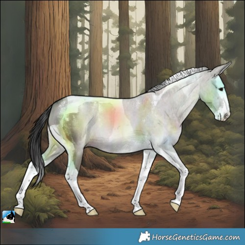 Horse Color:Powder White Grullo Splash Tobiano 