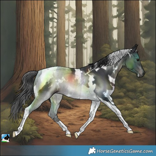 Horse Color:White Spotted Black Tobiano Rabicano 
