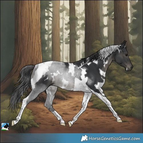 Horse Color:White Spotted Black Tobiano Rabicano 