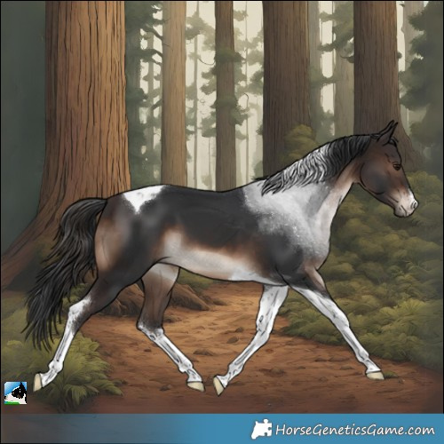 Horse Color:White Spotted Brown Tobiano