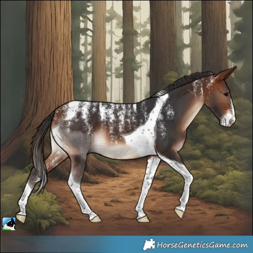 Horse Color:Powder White Bay Tobiano