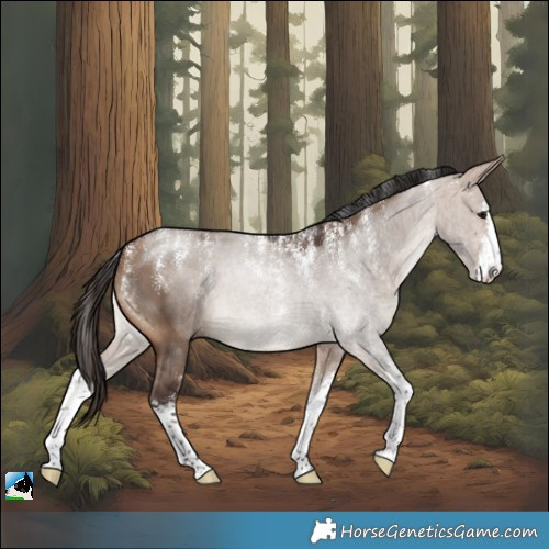 Horse Color:Powder White White Spotted Bay Dun