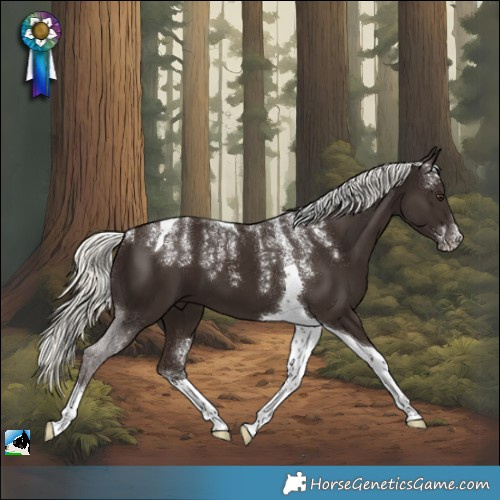 Horse Color:Powder White Liver Chestnut Mushroom Tobiano