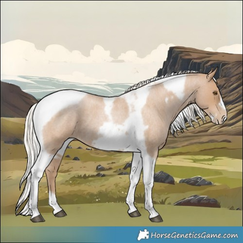 Horse Color:Silver Blue Roan Pearl Tobiano Frame