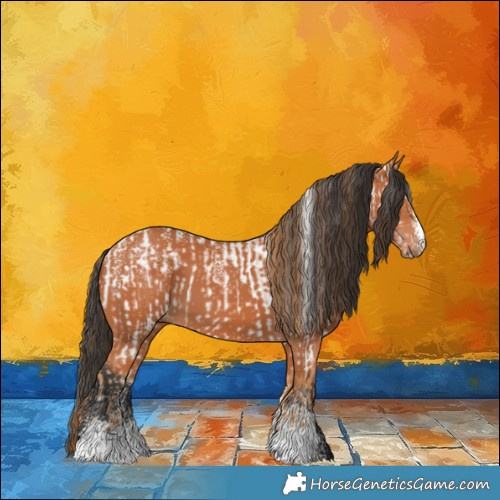 Horse Color:Chestnut Near Fewspot and Powder White Bay