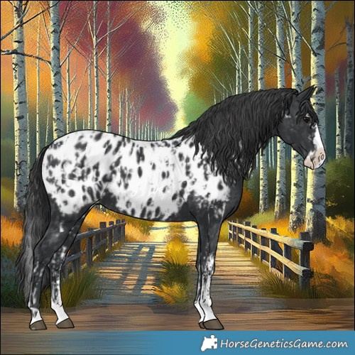 Horse Color:Black Sabino Splash Near Leopard and Black Sabino Splash Near Leopard