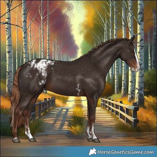 Horse Color:Liver Chestnut Sabino Splash Varnish and Liver Chestnut Sabino Splash Varnish