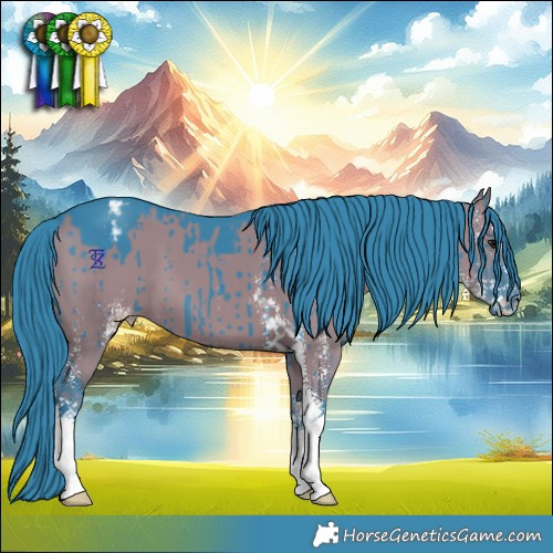 Horse Color:Watercolor Grullo Sabino Varnish Brindle 