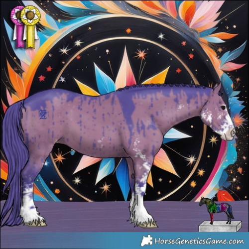 Horse Color:Watercolor Grullo Sabino Varnish Brindle 