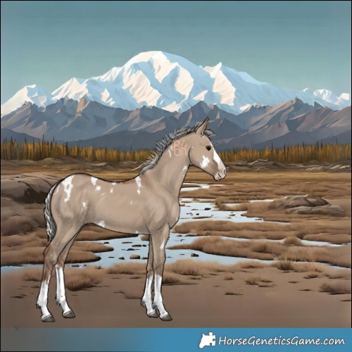 Horse Color:White Spotted Silver Grullo Sabino Splash 