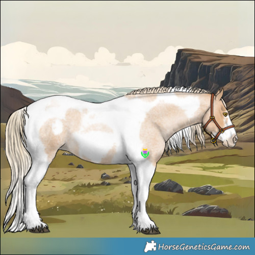 Horse Color:Red Roan Pearl Tobiano Frame
