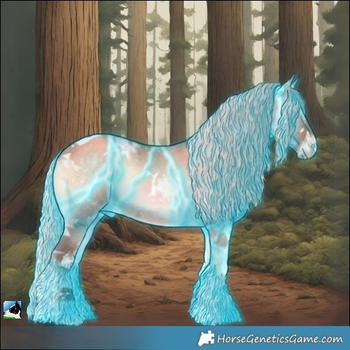 Horse Color:Thunderstruck White Spotted Silver Bay Ice Onyx Tobiano