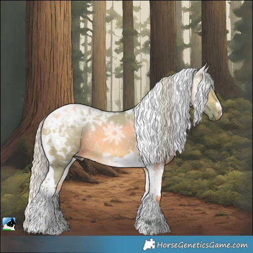 Horse Color:Watercolor Silver Bay Ice Dun Tobiano