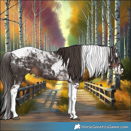 Horse Color:Liver Chestnut Splash Tobiano